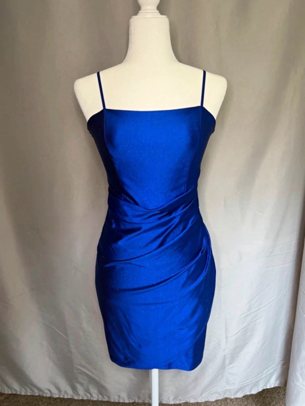 Honey and Rosie Electric Blue Spaghetti-Strap Mini Dress